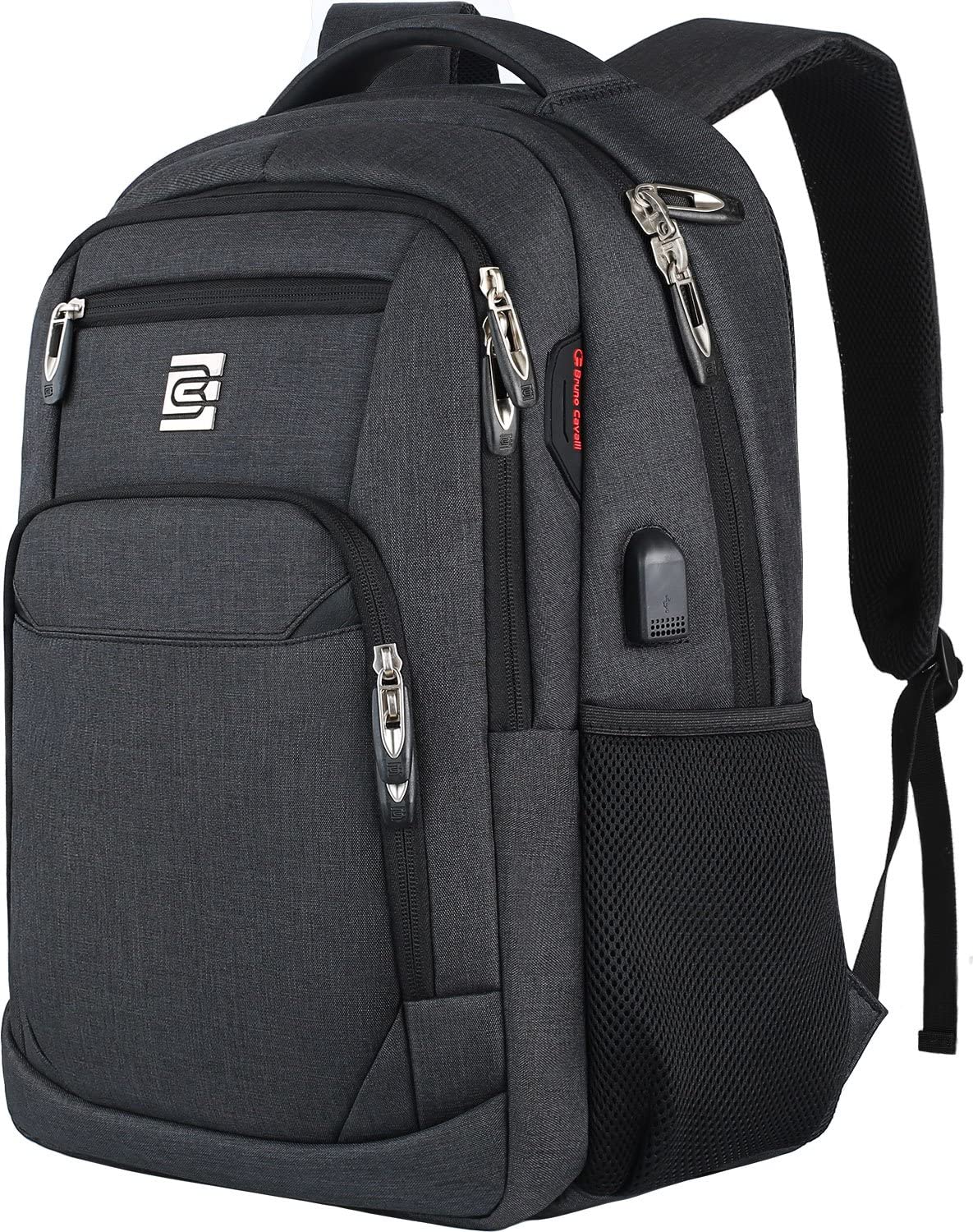 230816045605933_1 Laptop Backpack,Business Travel Anti Theft Slim Durable Laptops Backpack with USB Charging Port,Water Resistant College School Computer Bag for Women & Men Fits 15.6 Inch Laptop and Notebook - Black - Image 1